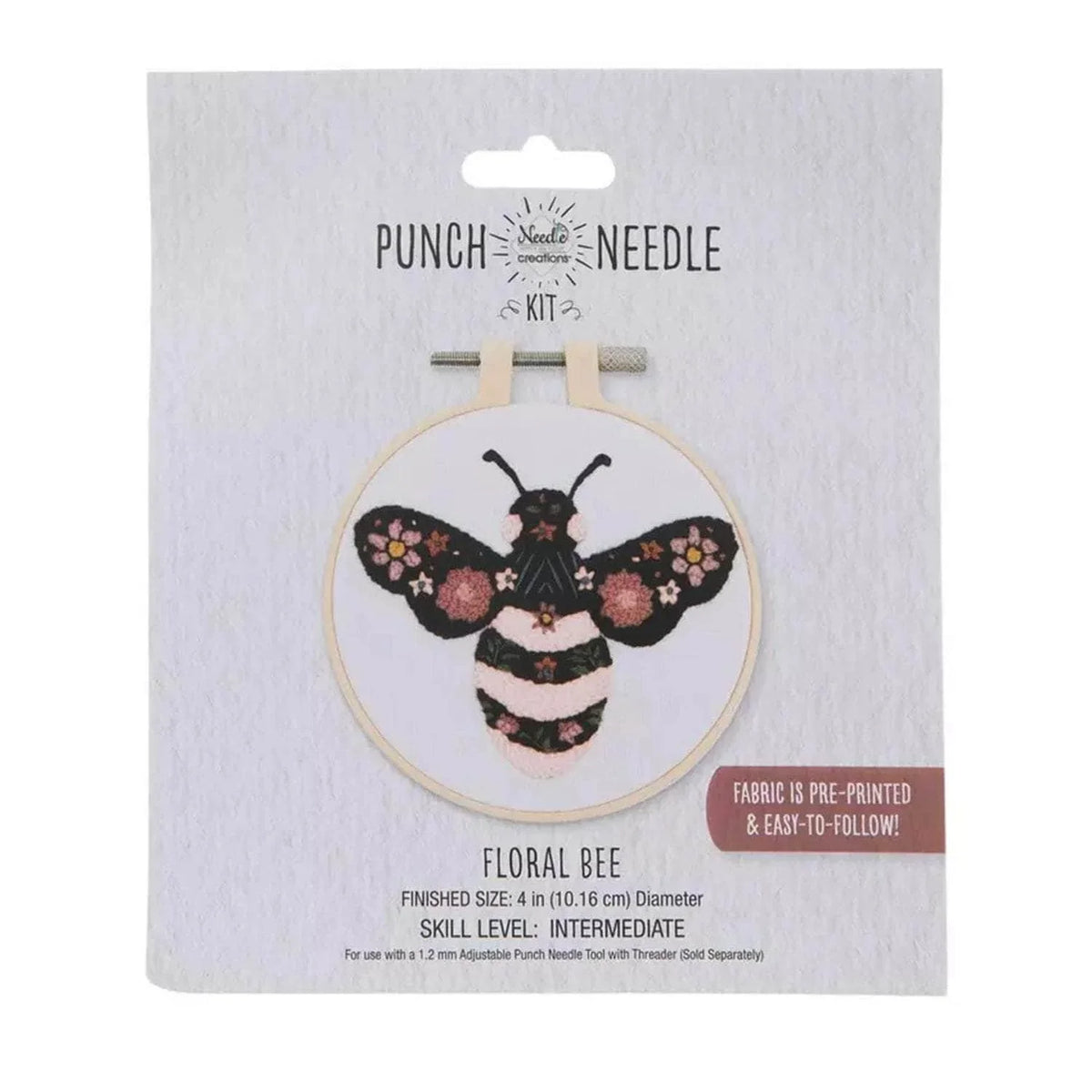 Punch Needle Kit 4" Hoop - Bee